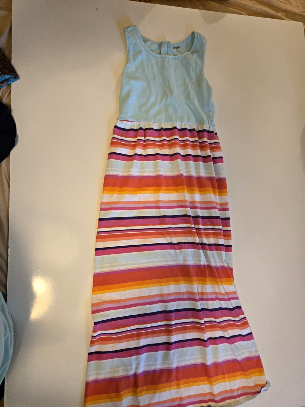 Gymboree Girls Size 10 Maxi Dress Blue Multicolor Striped Sleeveless Cotton